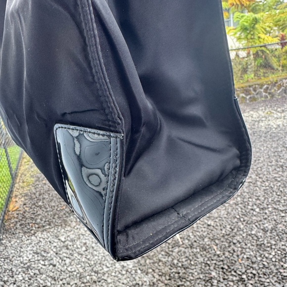 Tory Burch Black Patent Leather Trim Nylon Tote 14” L x 11” H x 5” D, 8.5” - Picture 9 of 14